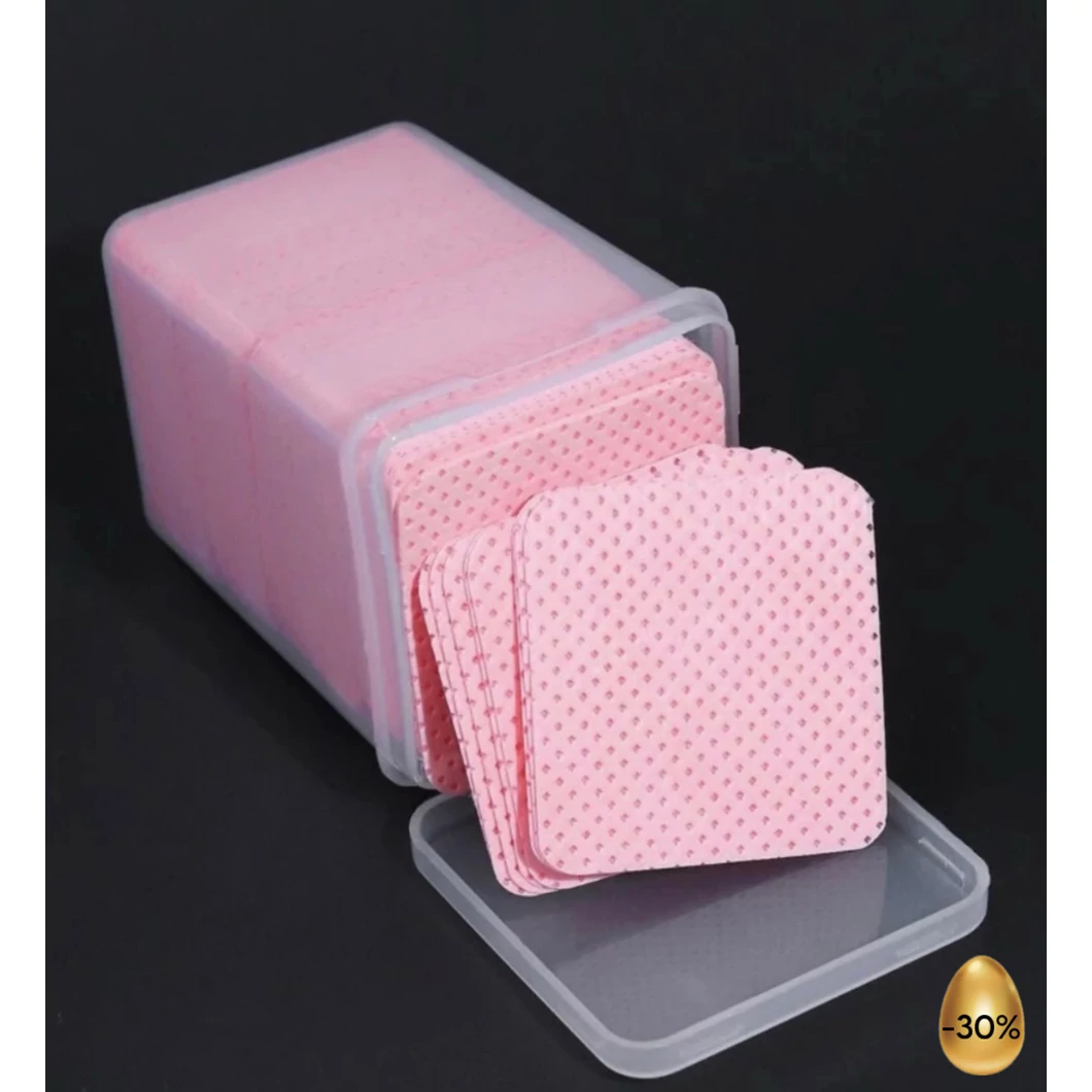 Luxury Nail Wipes - Szálmentes törlő tartóval rózsaszín 