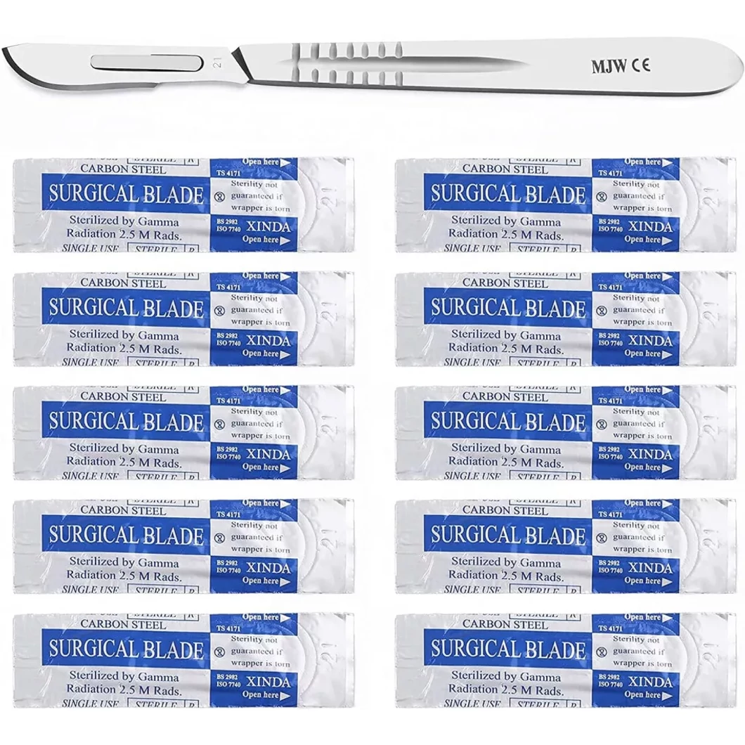 Szike Penge 20-as Típus Szénacél 4-es Nyélhez Steril Csomagolás Orvosi Sebészeti Kés Pótpenge 10 db