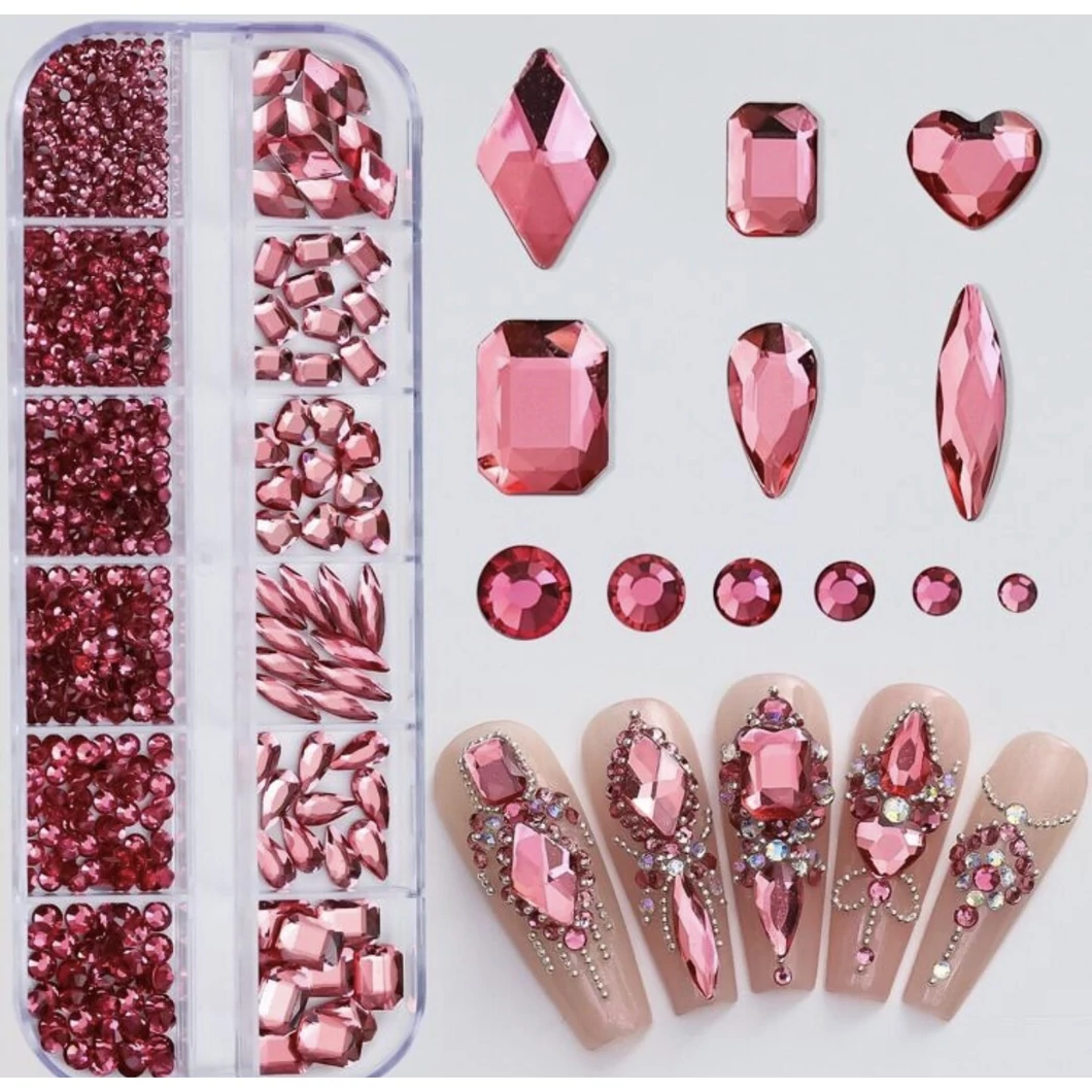 Strassz box - 12 Hot pink