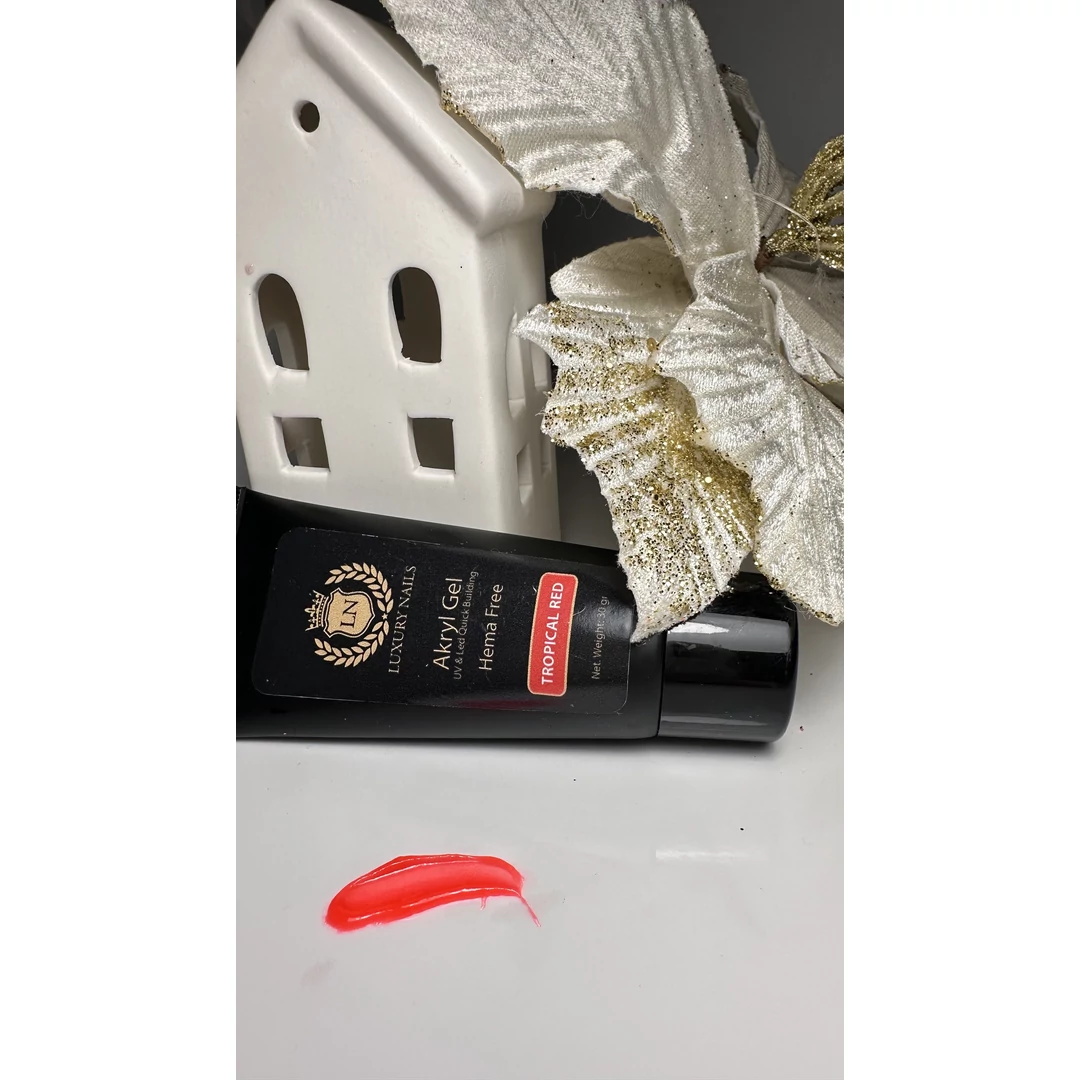 Akryl Gél - Hema free - Tropical Red 30gr  Akryl Gél - Hema free - Tropical Red 30gr